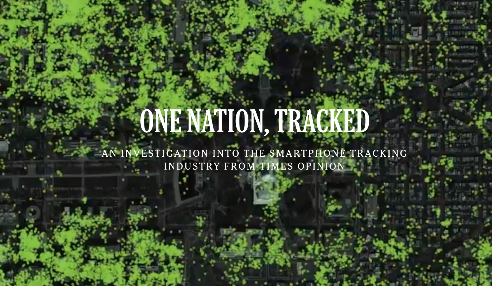 Title Image from the New York Times article "One Nation, Tracked"